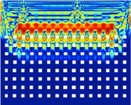 Bild von Spinwellen in einem nanostrukturierten magnetischen Film