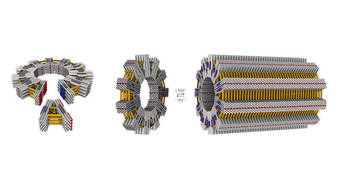 Mit DNA-Origami-Techniken aufgebaute, V-förmige Bausteine