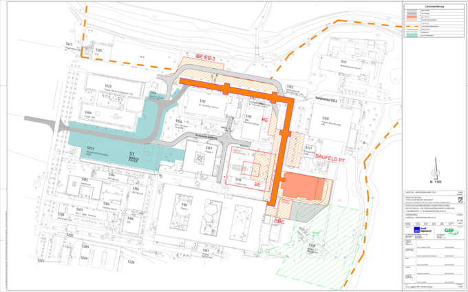 Lageplan der Baumaßnahme ES-3