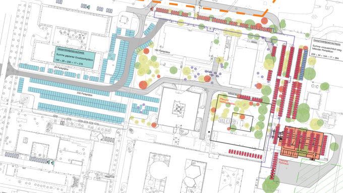 Lageplan Erschließung Forschungscampus Nord / Neubau Physik-Department