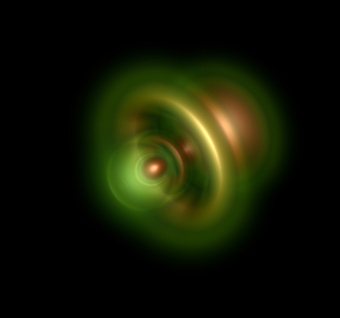 Aufenthaltswahrscheinlichkeiten des verbleibenden Elektrons nach Photoemission eines Elektrons aus einem Heliumatom